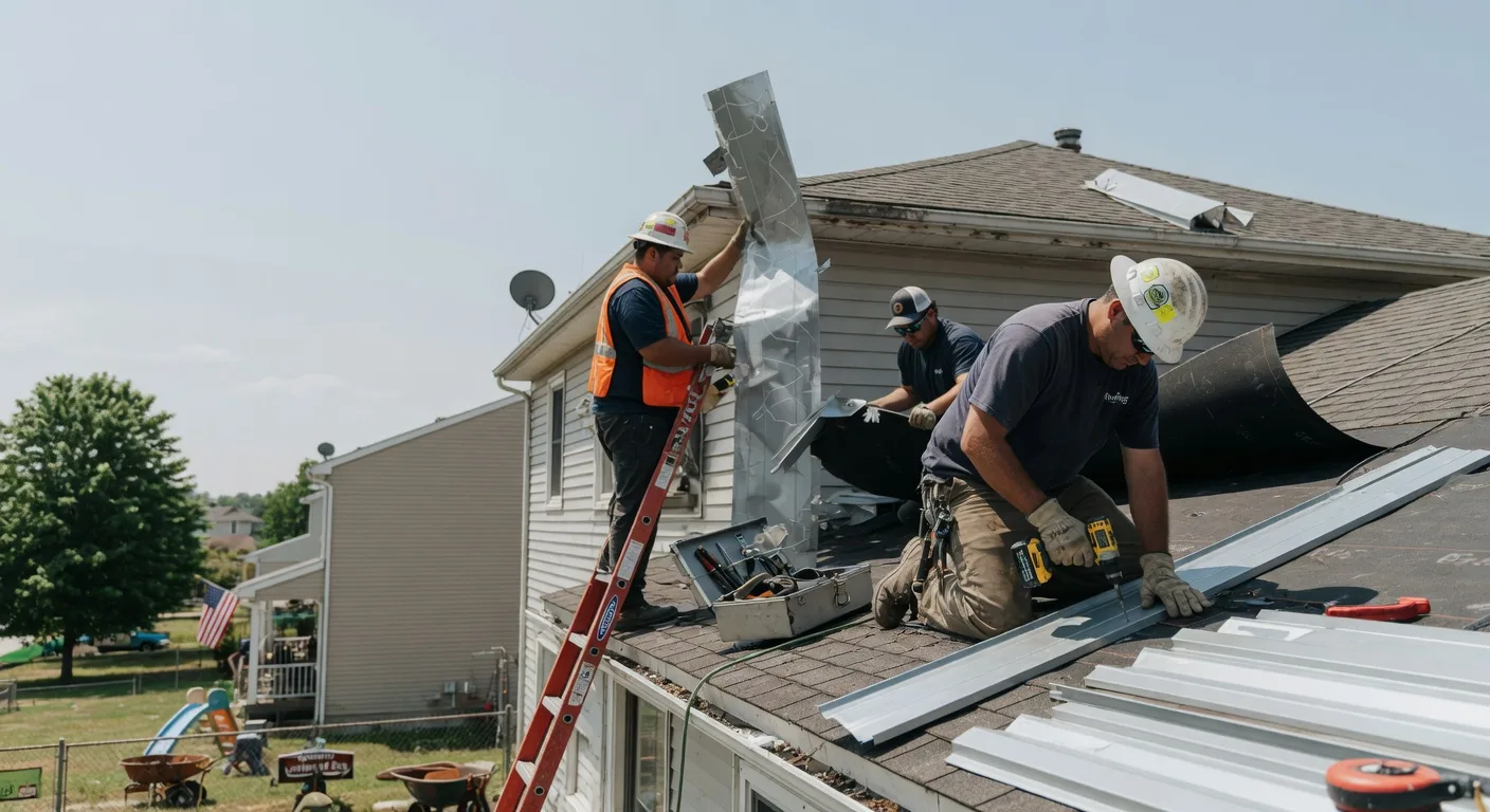 Storm Damage Metal Roof Repair in Cleghorn, IA